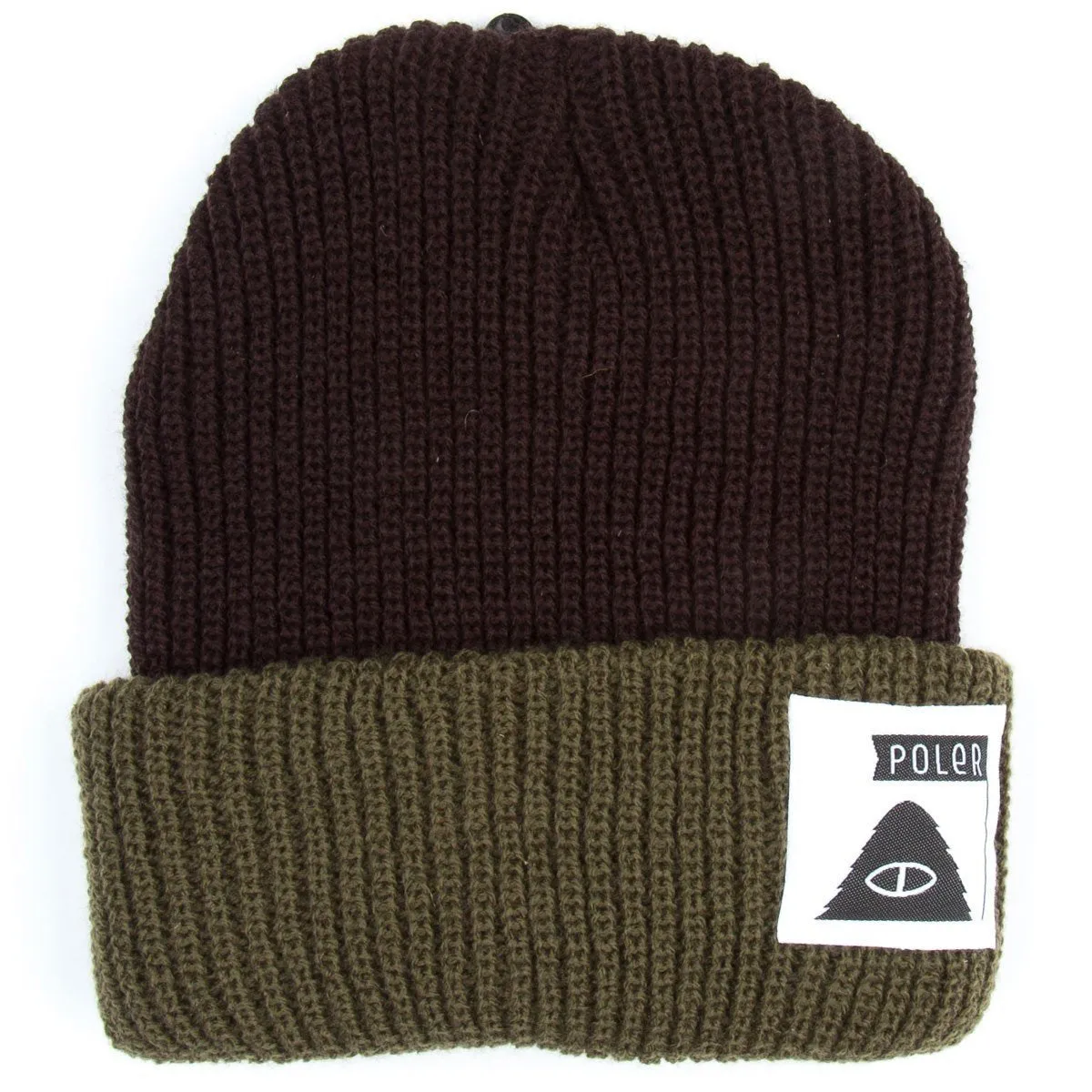 POLER TRAILBOSS BEANIE // DARK BROWN/ARMY GREEN