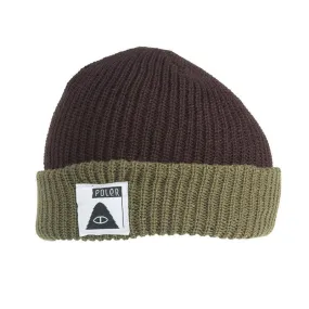 POLER TRAILBOSS BEANIE // DARK BROWN/ARMY GREEN