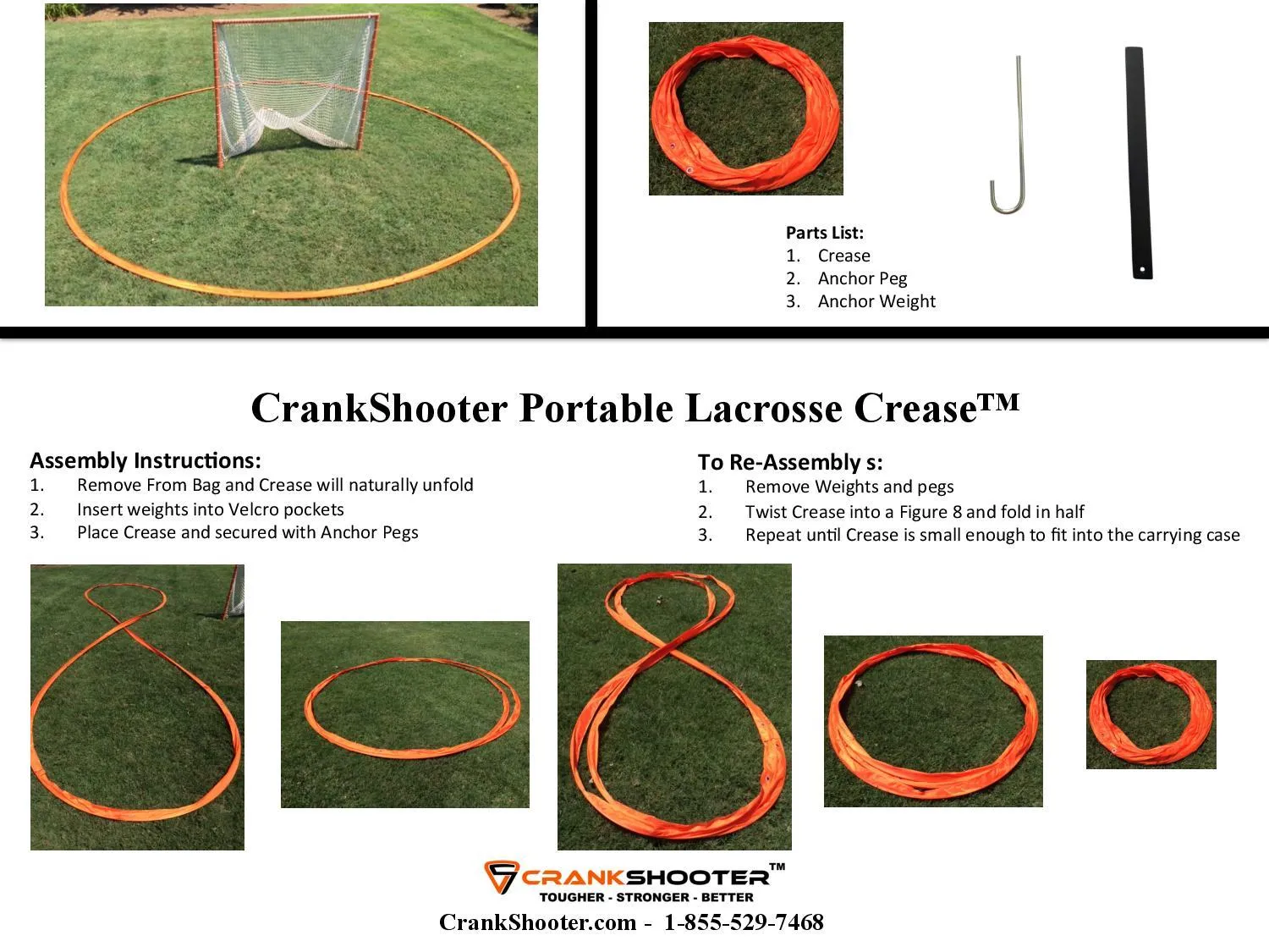 Portable Lacrosse Crease by CrankShooter- FREE SHIPPING