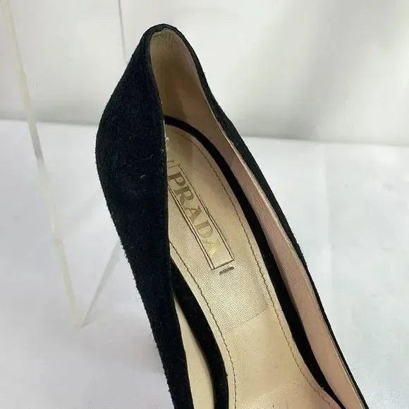 Prada Black With Snake Platform Shaped Heels Shoes