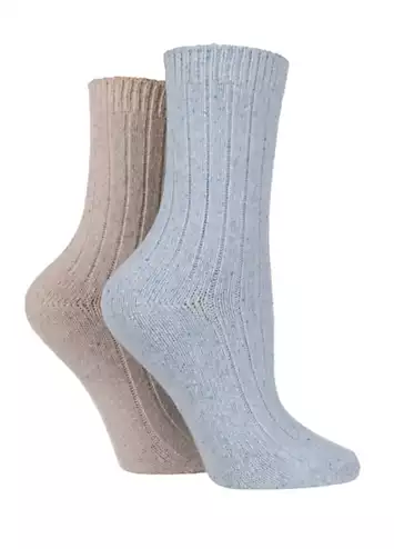 Pringle Ladies 2 Pack Silk & Merino Wool Blend Socks | Kaleidoscope