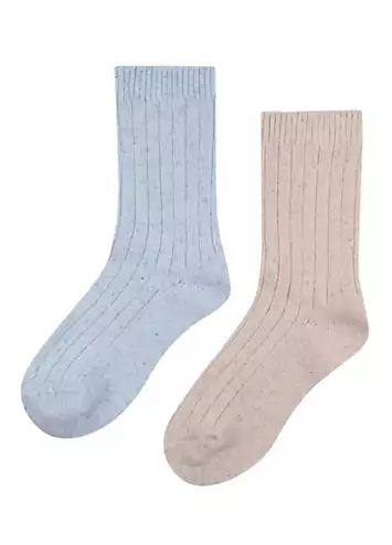 Pringle Ladies 2 Pack Silk & Merino Wool Blend Socks | Kaleidoscope