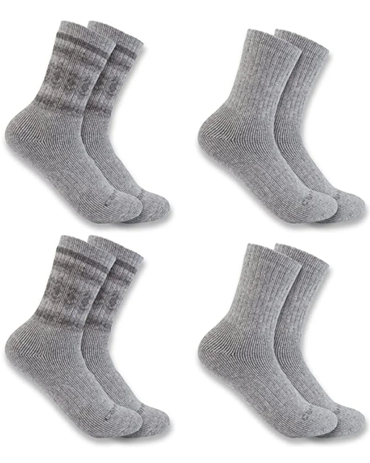 Product Name:  Carhartt Women's Gray 4-pack Heavyweight Synthetic-Wool Blend Crew Socks