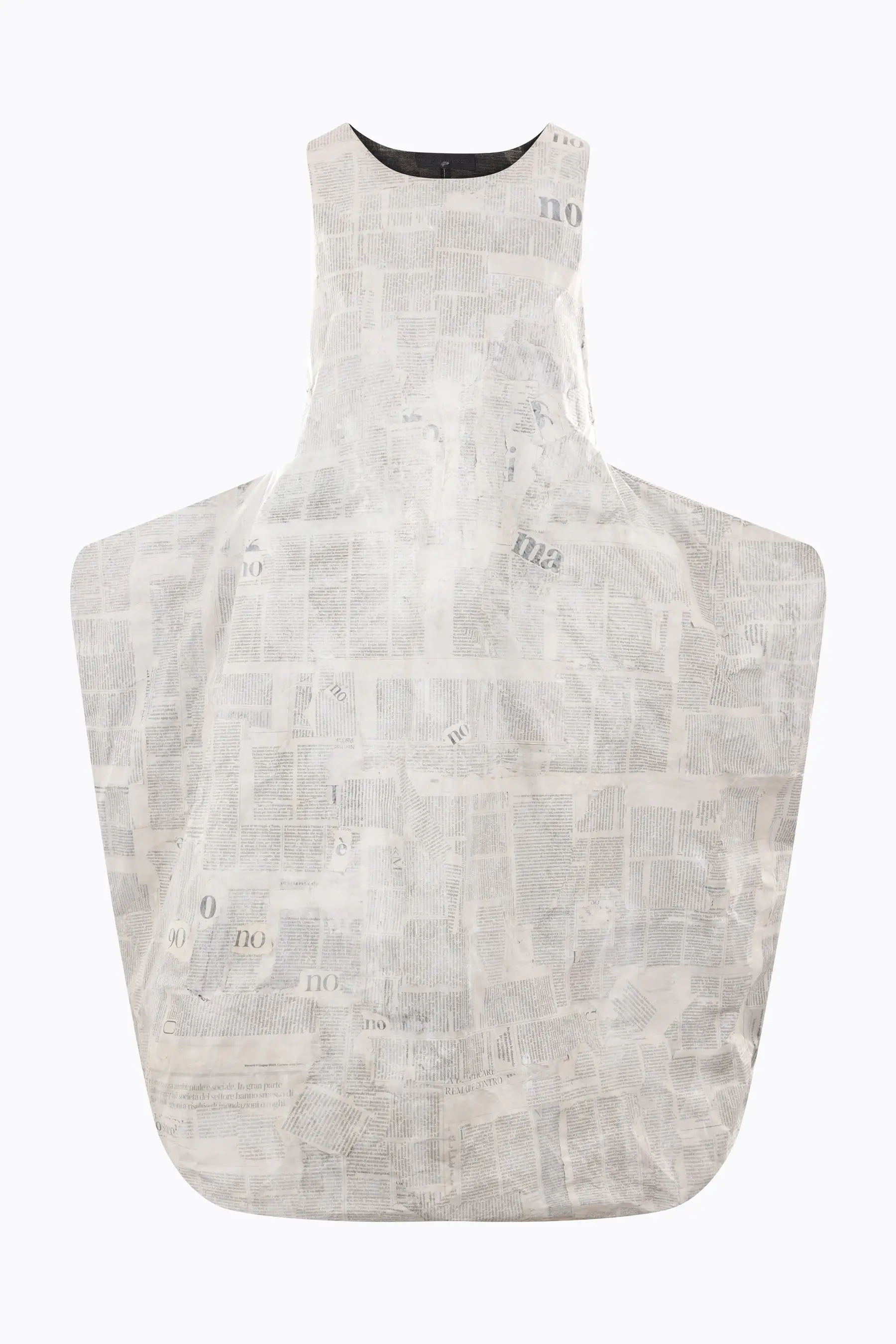 Puppet crinkled paper-covered sleeveless dress