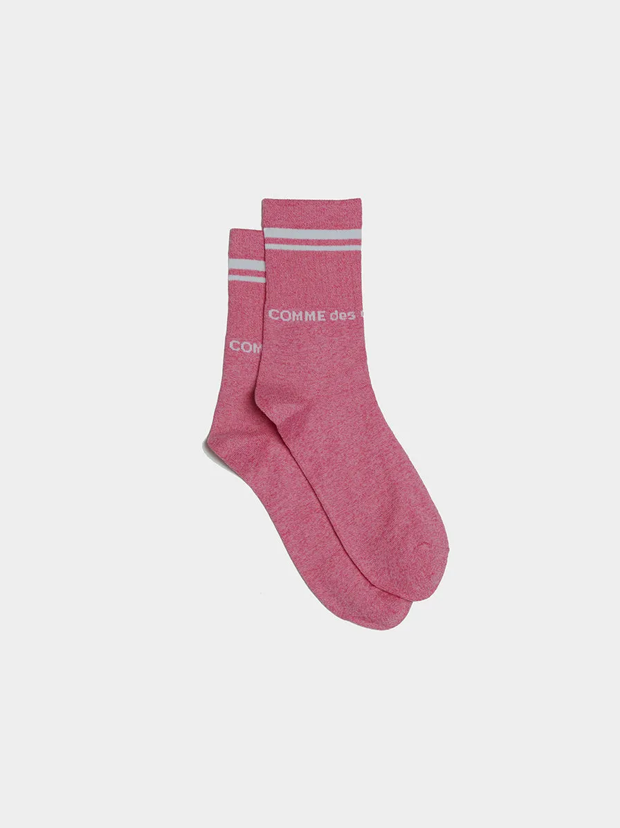 Rib Stitch Socks Short Length, Heather Pink