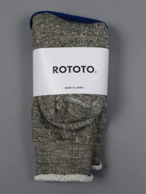 ROTOTO Double Face Crew Socks Merino Wool & Organic Cotton Army Green