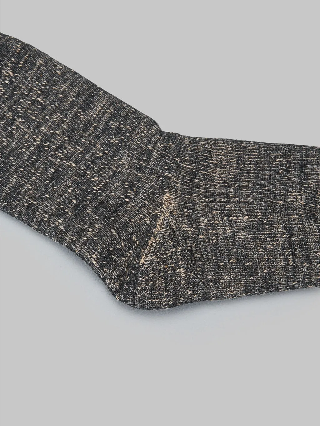 ROTOTO Double Face Crew Socks Merino Wool & Organic Cotton Black/Brown