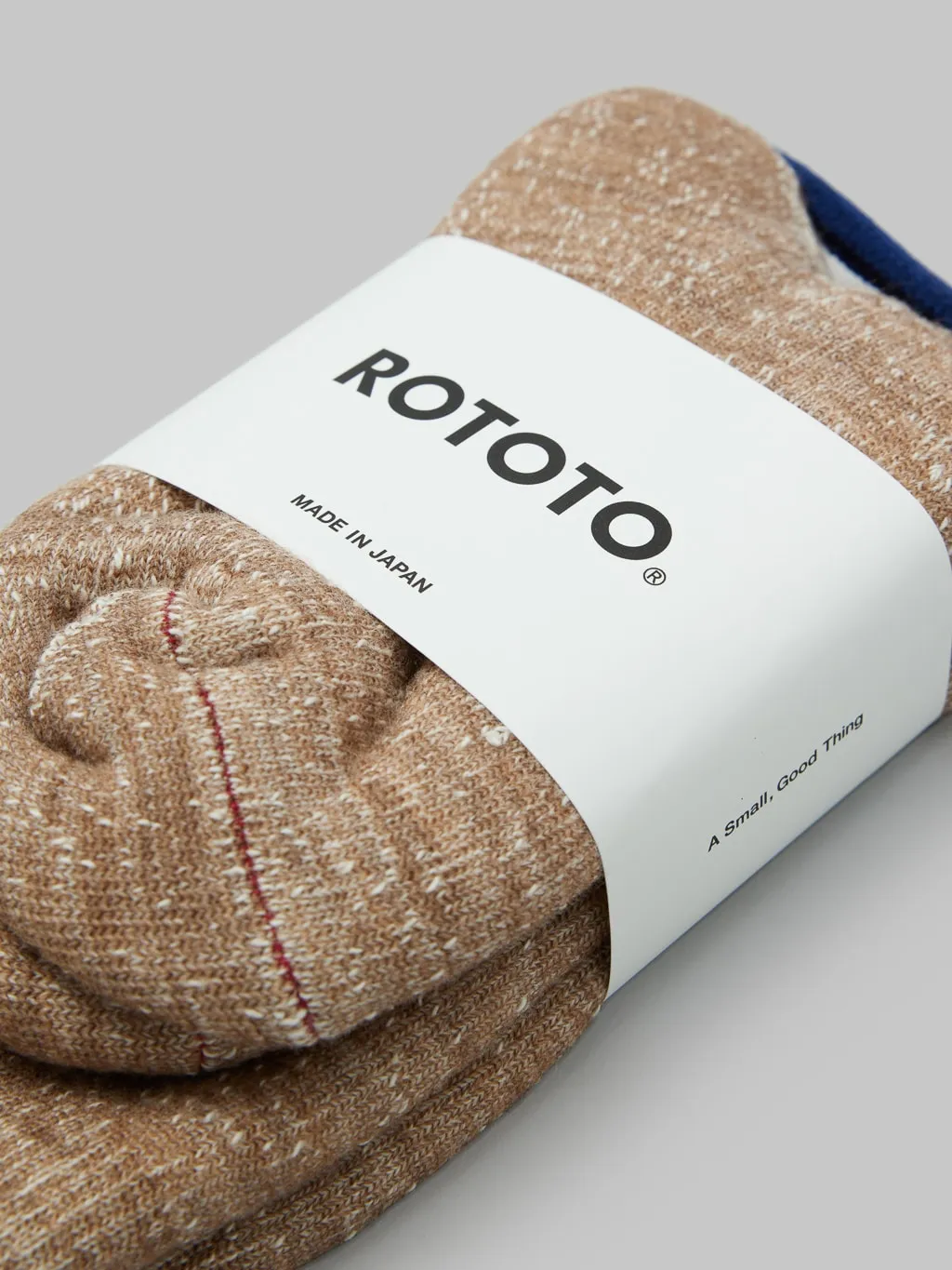 ROTOTO Double Face Crew Socks Merino Wool & Organic Cotton Camel