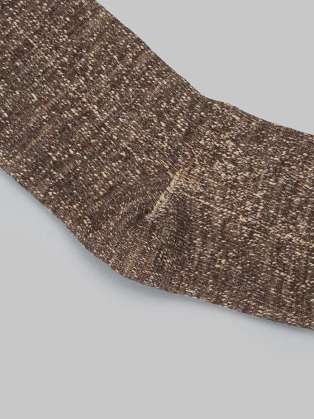 ROTOTO Double Face Crew Socks Merino Wool & Organic Cotton Dark Brown/Brown