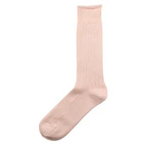 RoToTo - Linen Cotton Rib Socks - Pink