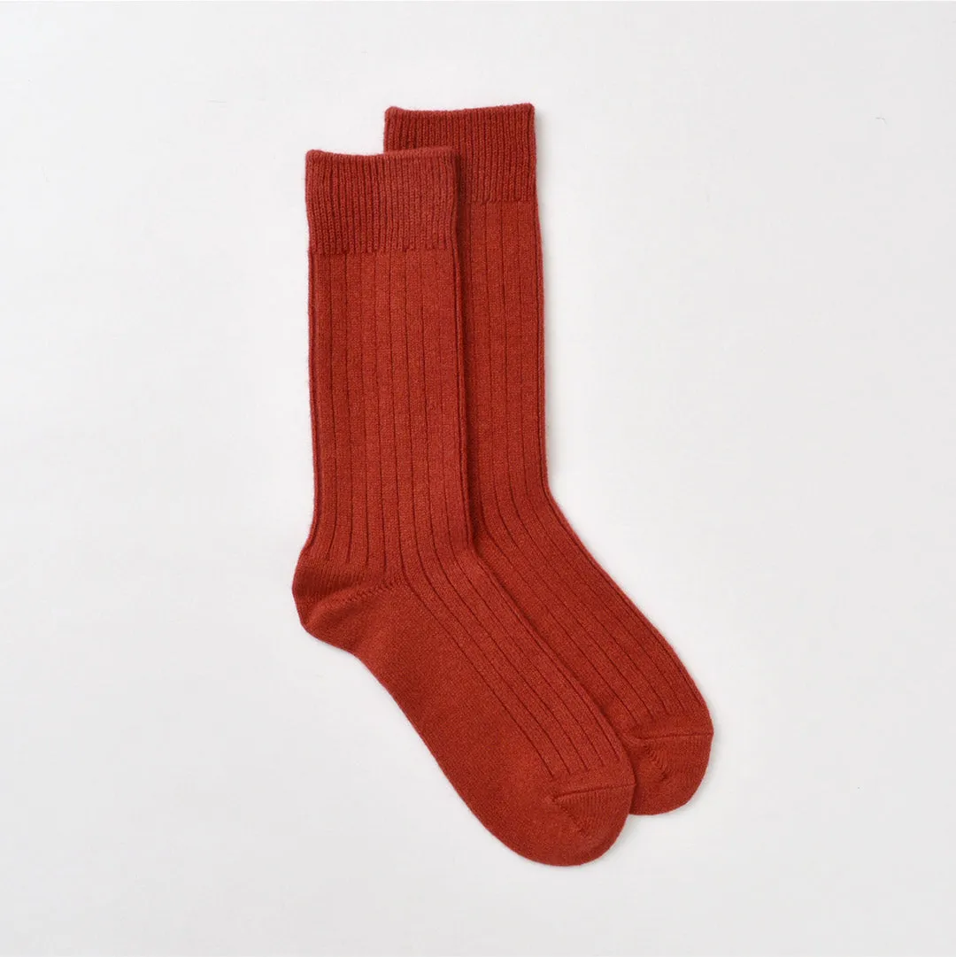 ROTOTO（ロトト） R1327 コットンウール リブクルーソックス / 靴下 メンズ レディース 冬 厚手 無地 日本製 COTTON WOOL RIBBED CREW SOCKS