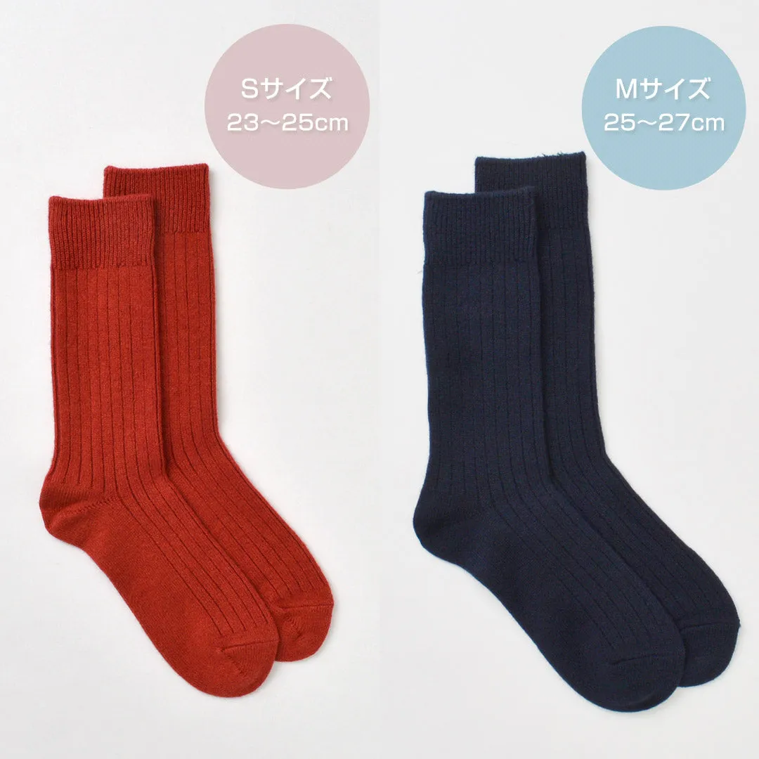 ROTOTO（ロトト） R1327 コットンウール リブクルーソックス / 靴下 メンズ レディース 冬 厚手 無地 日本製 COTTON WOOL RIBBED CREW SOCKS