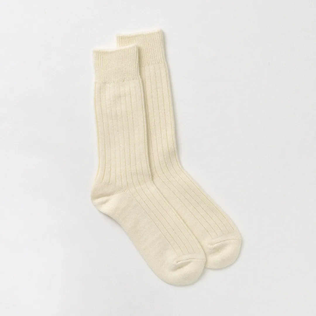 ROTOTO（ロトト） R1327 コットンウール リブクルーソックス / 靴下 メンズ レディース 冬 厚手 無地 日本製 COTTON WOOL RIBBED CREW SOCKS