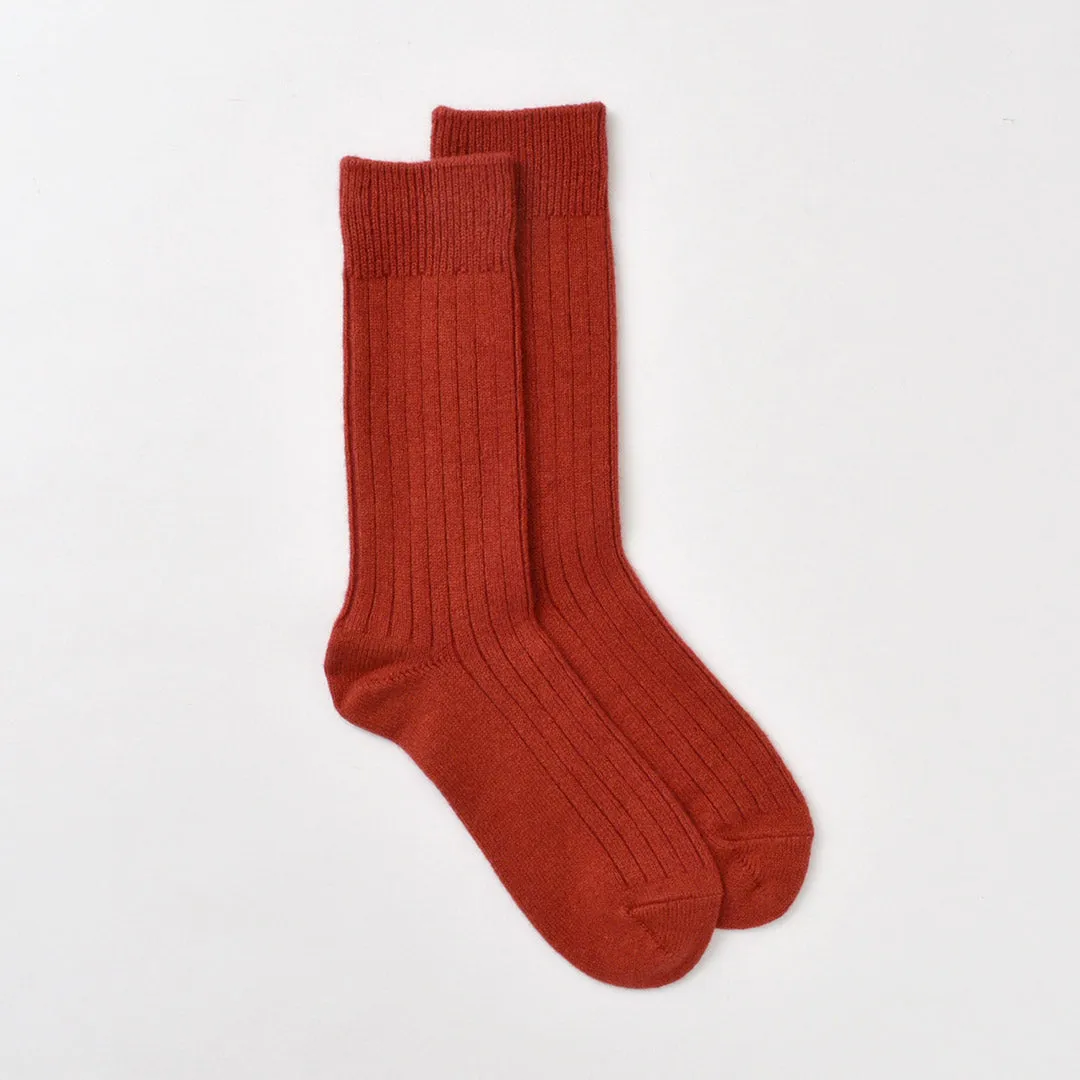 ROTOTO（ロトト） R1327 コットンウール リブクルーソックス / 靴下 メンズ レディース 冬 厚手 無地 日本製 COTTON WOOL RIBBED CREW SOCKS