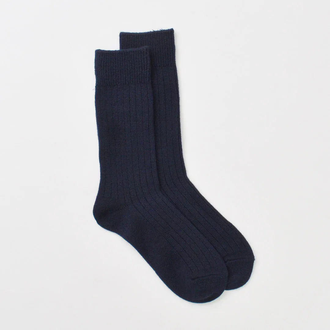 ROTOTO（ロトト） R1327 コットンウール リブクルーソックス / 靴下 メンズ レディース 冬 厚手 無地 日本製 COTTON WOOL RIBBED CREW SOCKS