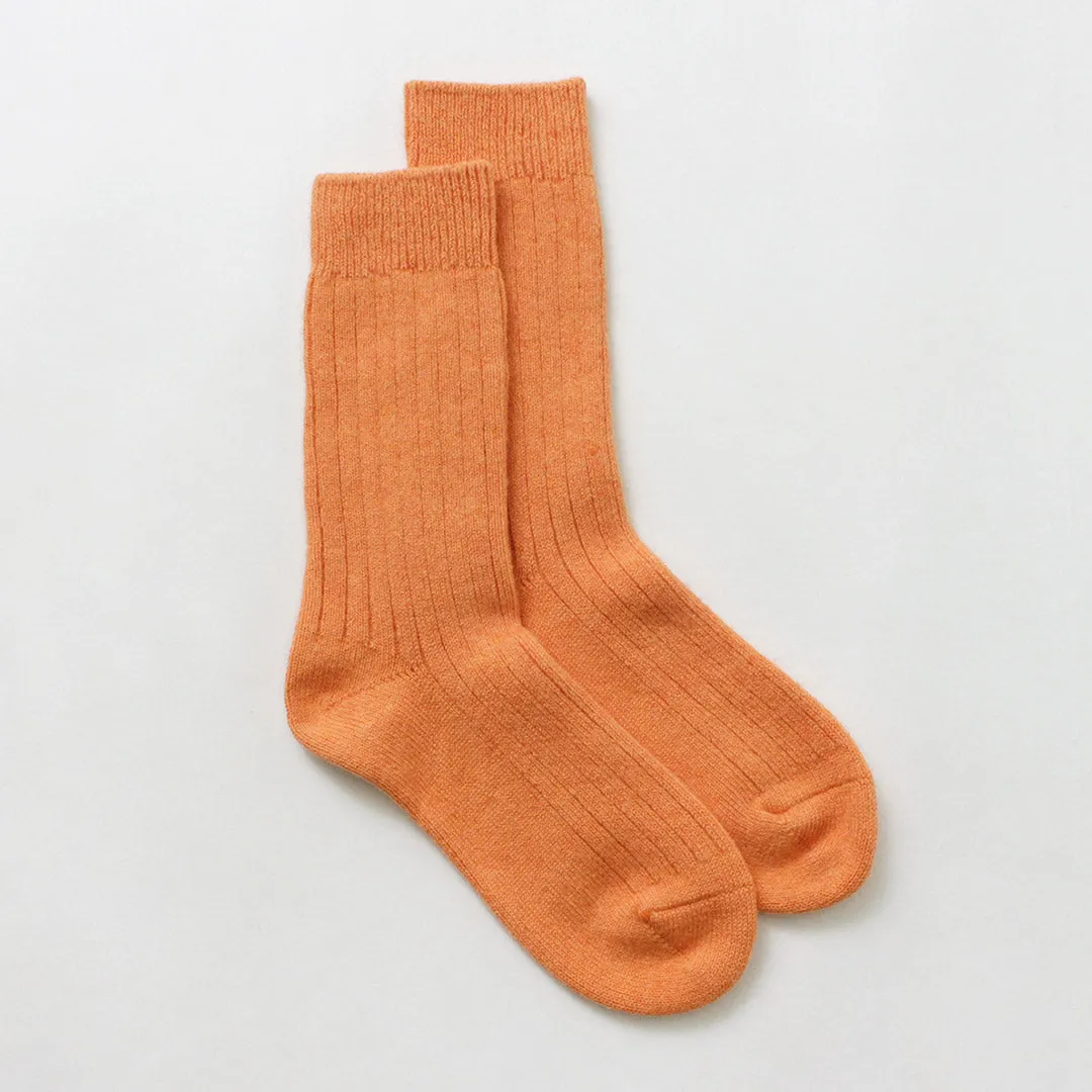 ROTOTO（ロトト） R1327 コットンウール リブクルーソックス / 靴下 メンズ レディース 冬 厚手 無地 日本製 COTTON WOOL RIBBED CREW SOCKS