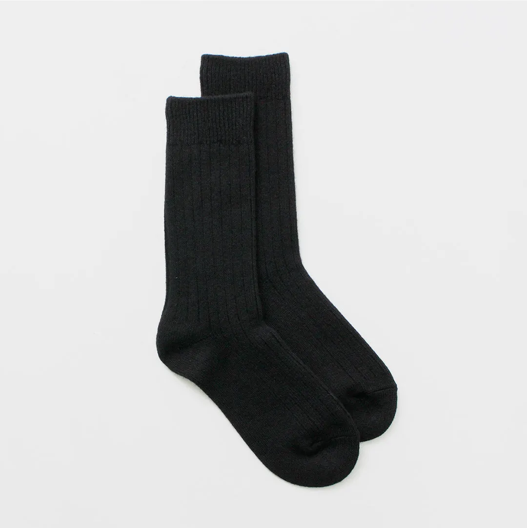 ROTOTO（ロトト） R1327 コットンウール リブクルーソックス / 靴下 メンズ レディース 冬 厚手 無地 日本製 COTTON WOOL RIBBED CREW SOCKS