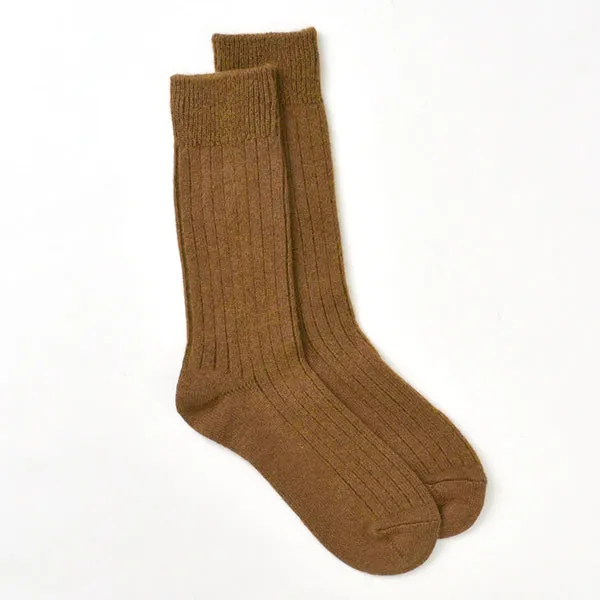 ROTOTO（ロトト） R1327 コットンウール リブクルーソックス / 靴下 メンズ レディース 冬 厚手 無地 日本製 COTTON WOOL RIBBED CREW SOCKS