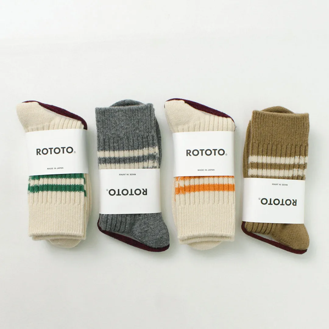 ROTOTO（ロトト） メリノラムウール ストライプソックス / メンズ レディース 靴下 ウール 日本製 MERINO LAMBS WOOL STRIPE SOCKS