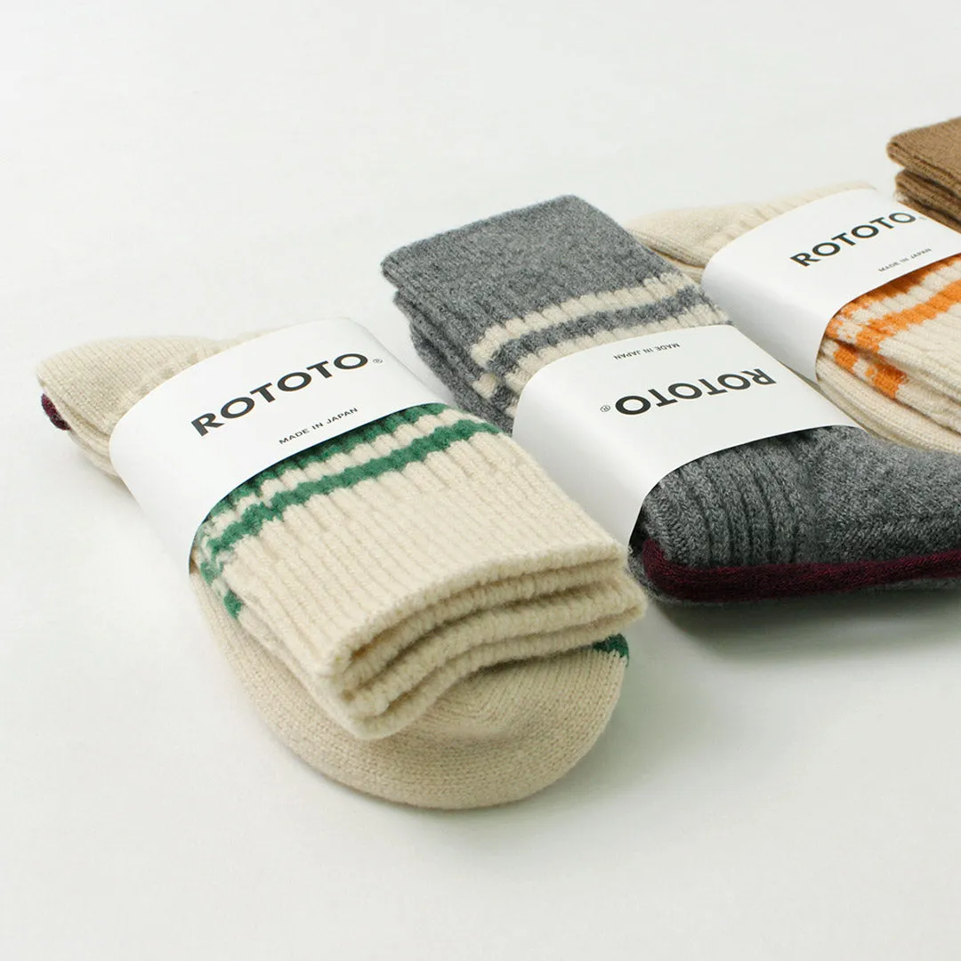 ROTOTO（ロトト） メリノラムウール ストライプソックス / メンズ レディース 靴下 ウール 日本製 MERINO LAMBS WOOL STRIPE SOCKS