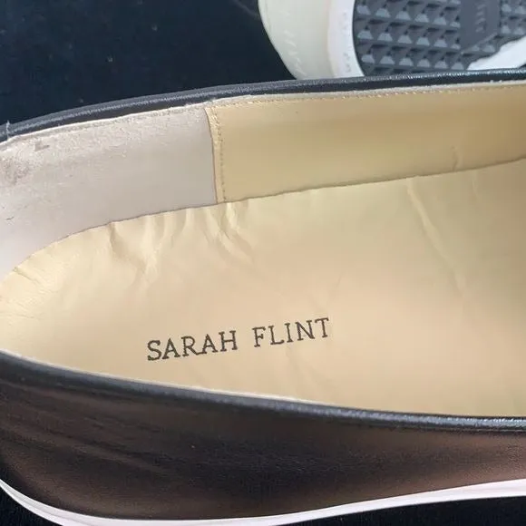 Sarah Flint NIB Black Flap Front Slip On Shoes