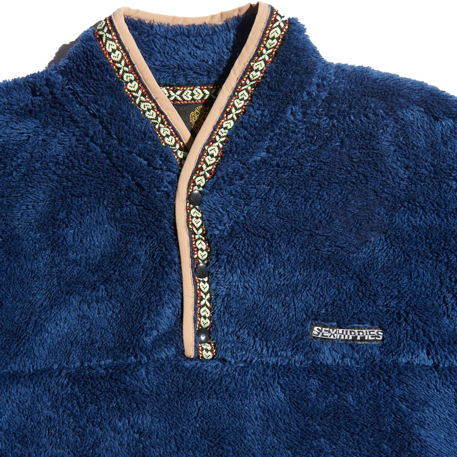 SexHippies Quarter Snap Long Pile Fleece Navy