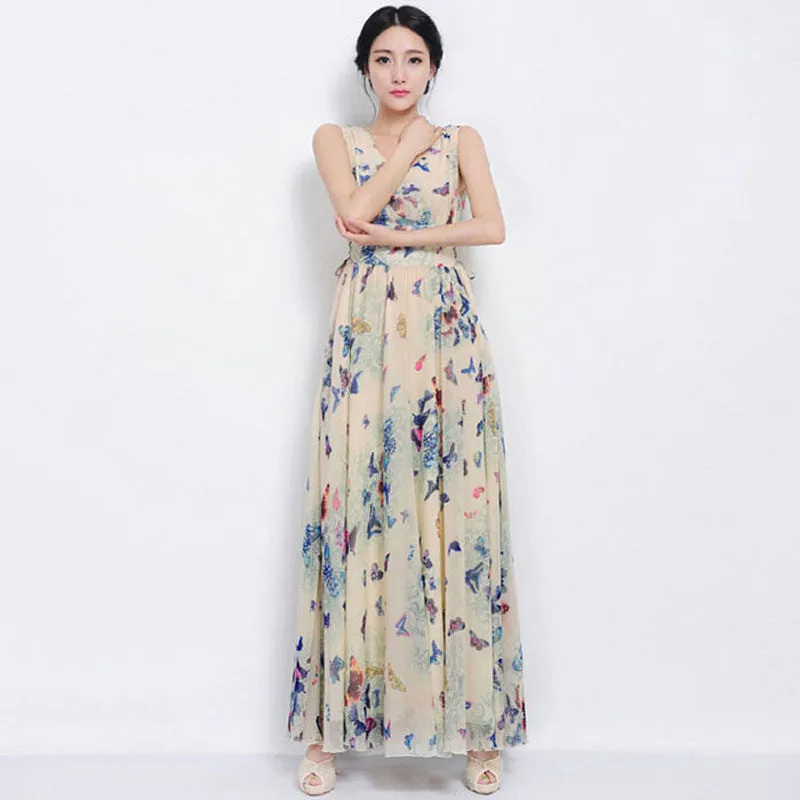 Sexy Women Dress Long Chiffon Dress Beach Dresses Loose Casual dress Slim Vestidos PlusSize XXL