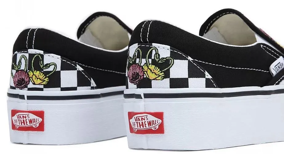 shoes Vans Classic Slip-On Platform - Poppy Checkerboard Black/Multi