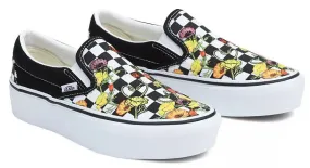 shoes Vans Classic Slip-On Platform - Poppy Checkerboard Black/Multi