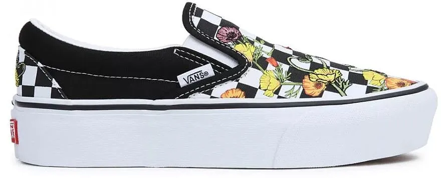 shoes Vans Classic Slip-On Platform - Poppy Checkerboard Black/Multi