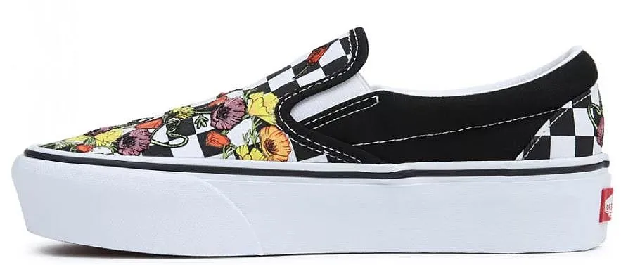 shoes Vans Classic Slip-On Platform - Poppy Checkerboard Black/Multi