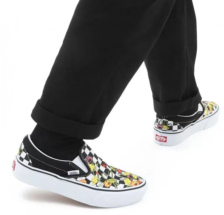 shoes Vans Classic Slip-On Platform - Poppy Checkerboard Black/Multi