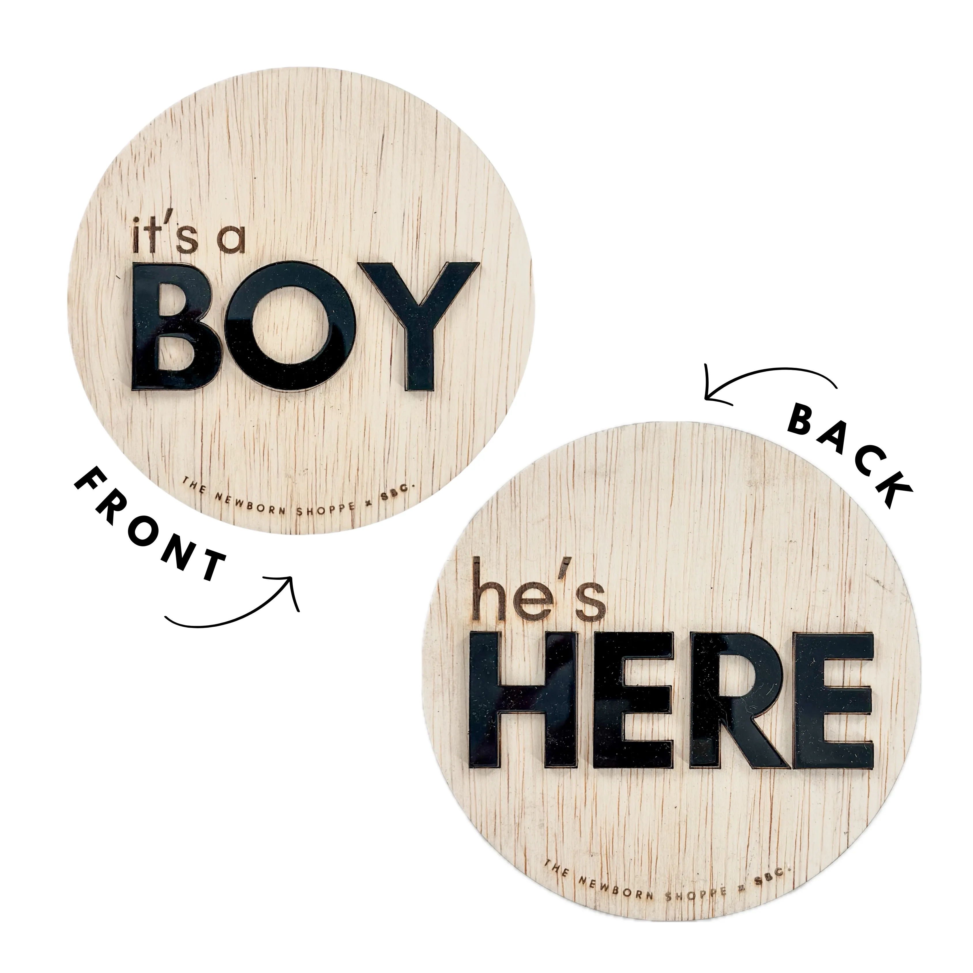 SHORE BABY He’s Here + It’s a Boy — Double Sided Sign (COLLECTIVE)