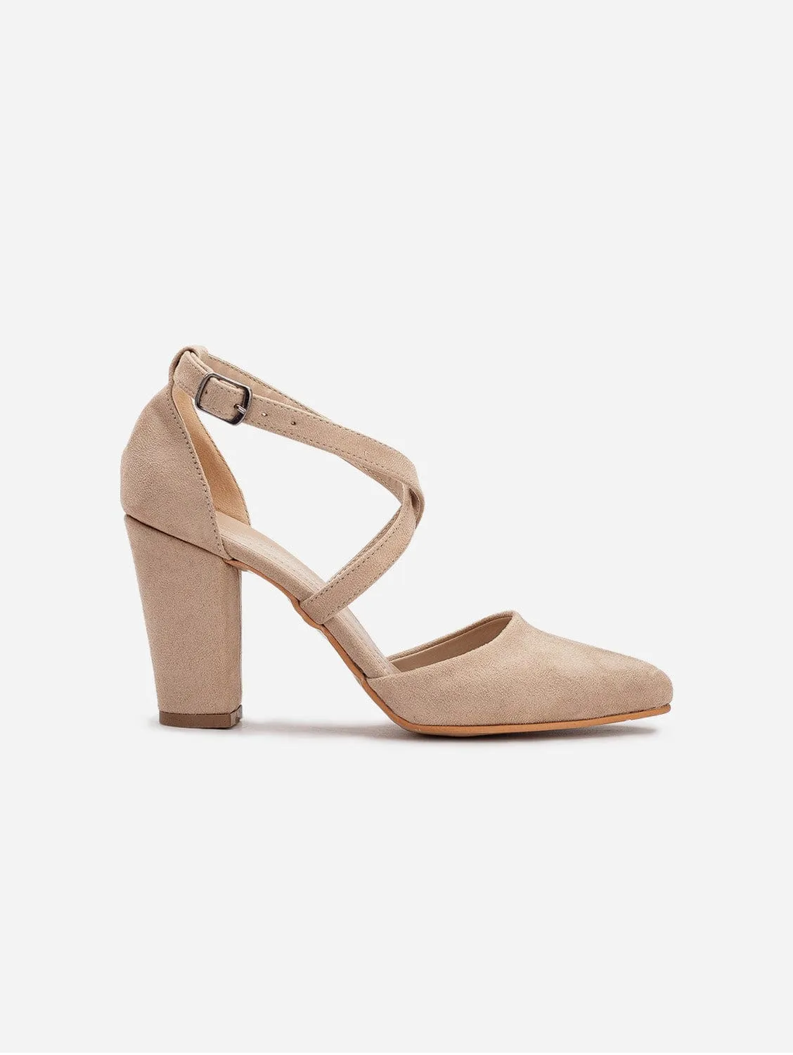 Sina Vegan Suede Wedding Heels | Beige