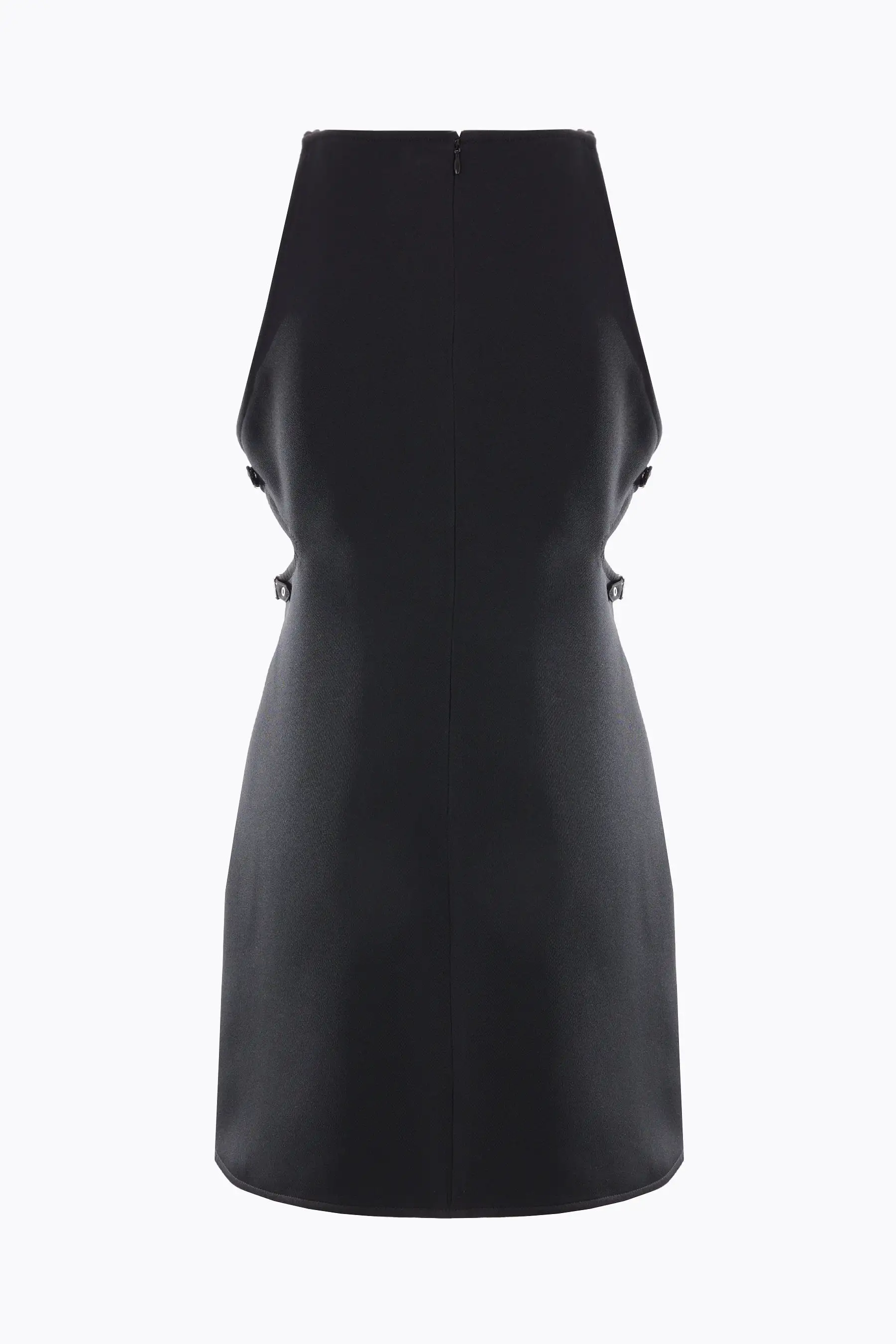 Slash Buckle twill sleeveless dress