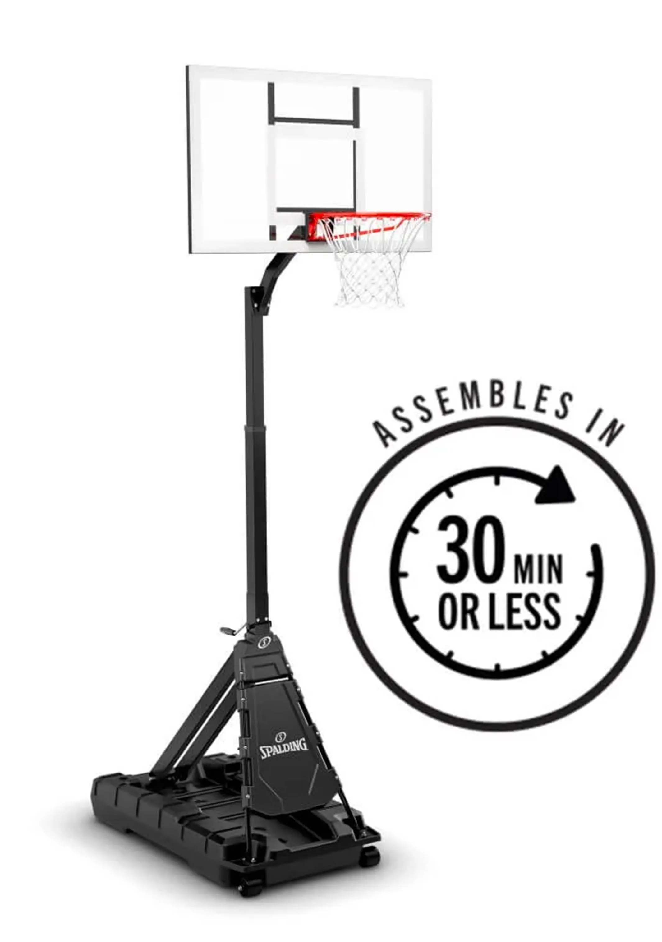 Spalding The Momentous EZ Assembly 50 Inch Acrylic Portable Basketball System  AA6E2012