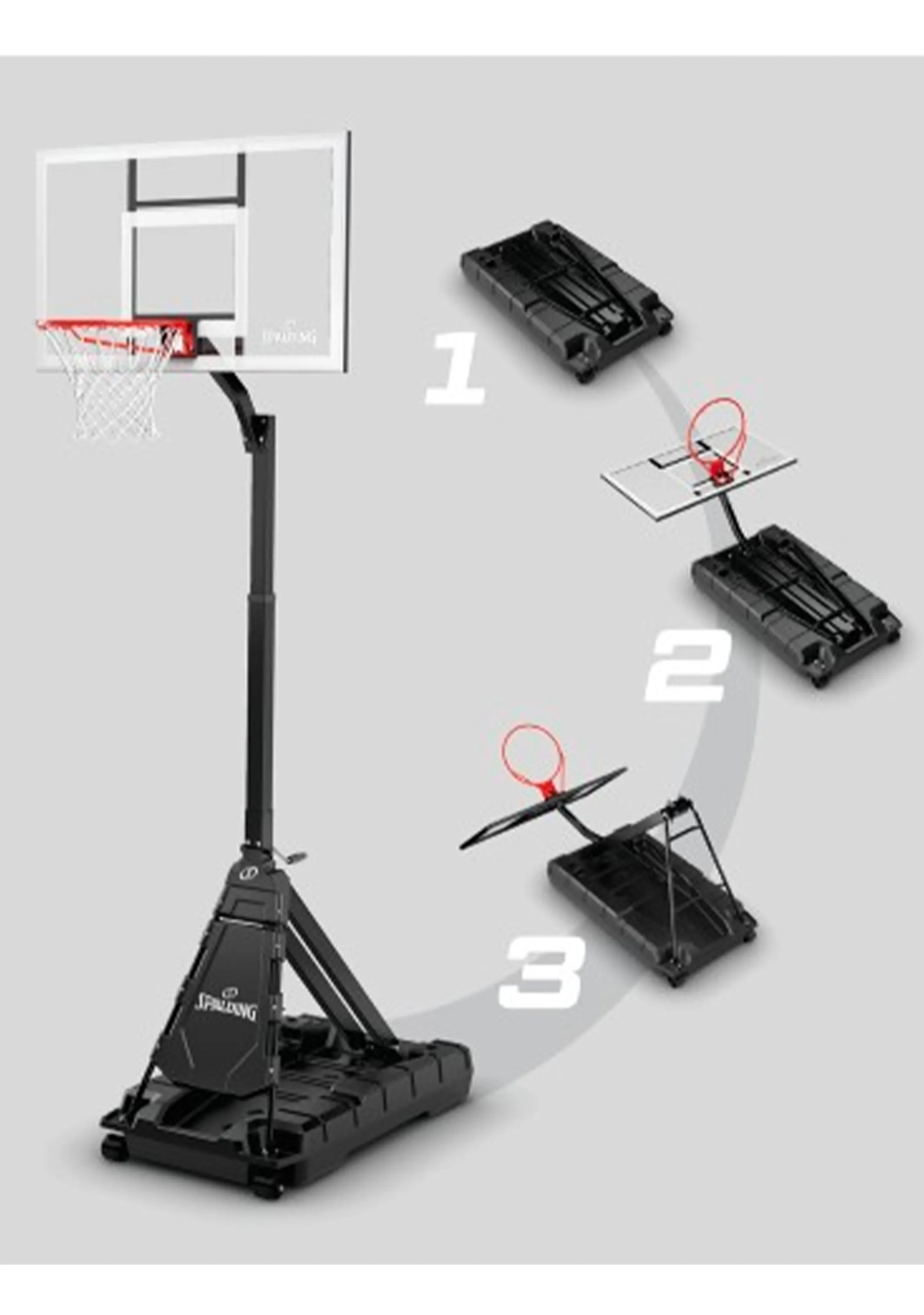 Spalding The Momentous EZ Assembly 50 Inch Acrylic Portable Basketball System  AA6E2012