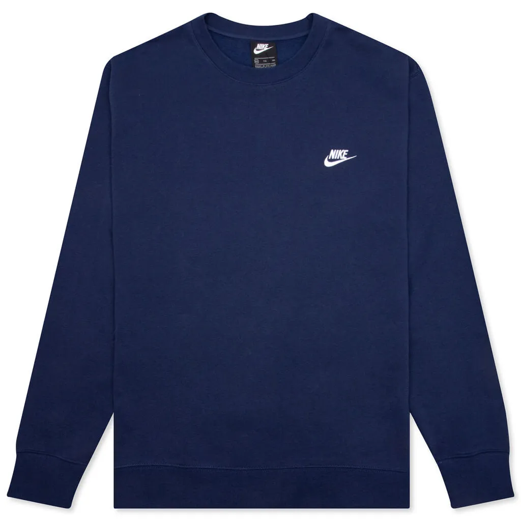 Sportswear Club Fleece Crew - Midnight Navy/White