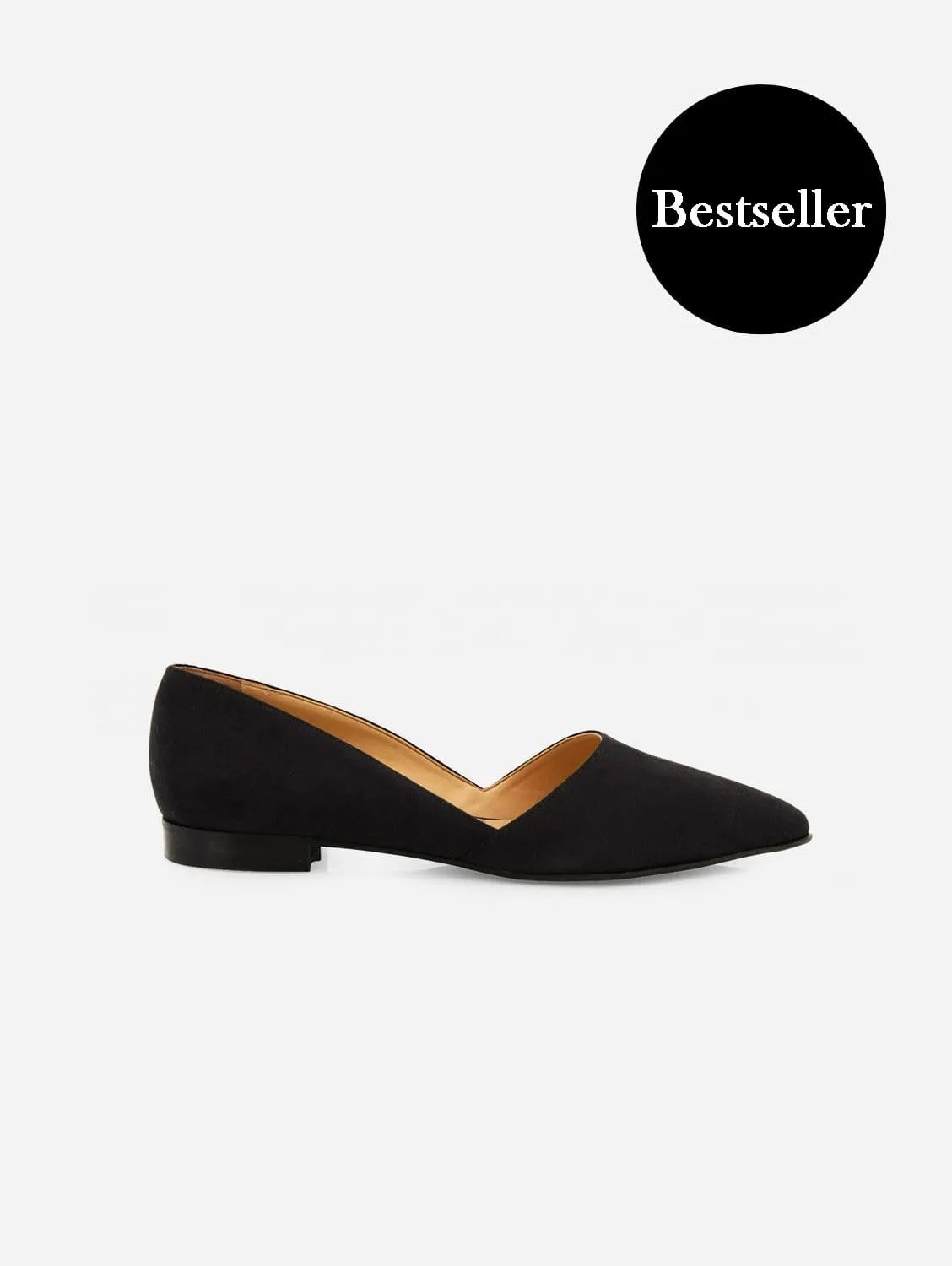 Stefania Vegan Suede Flat | Black