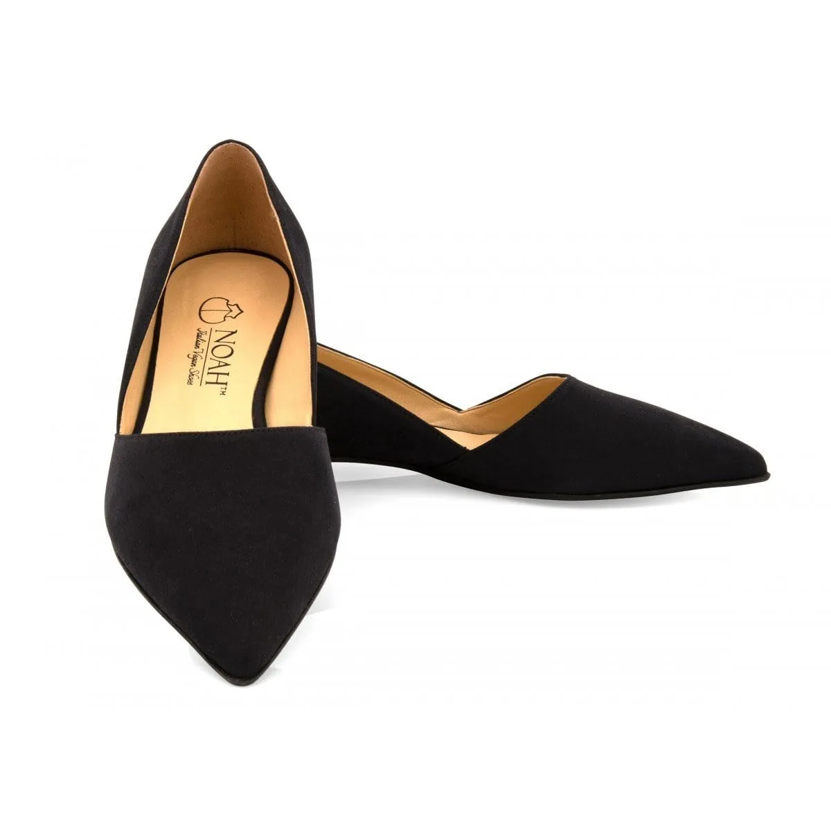 Stefania Vegan Suede Flat | Black