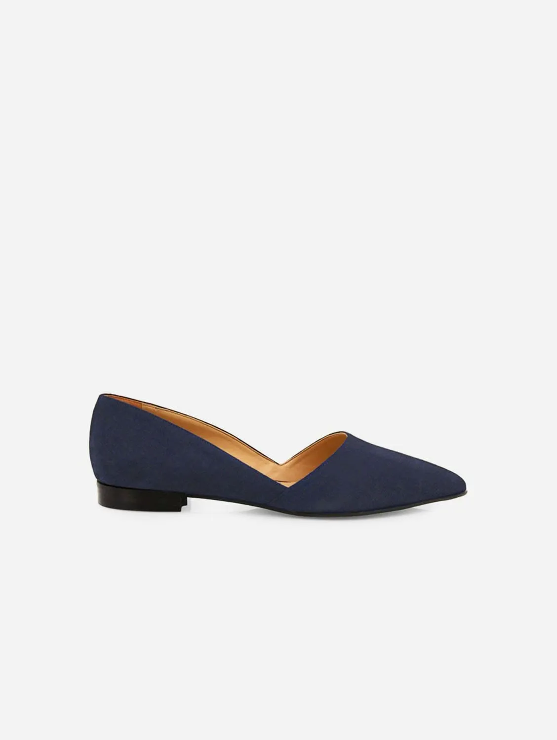 Stefania Vegan Suede Flat | Blue