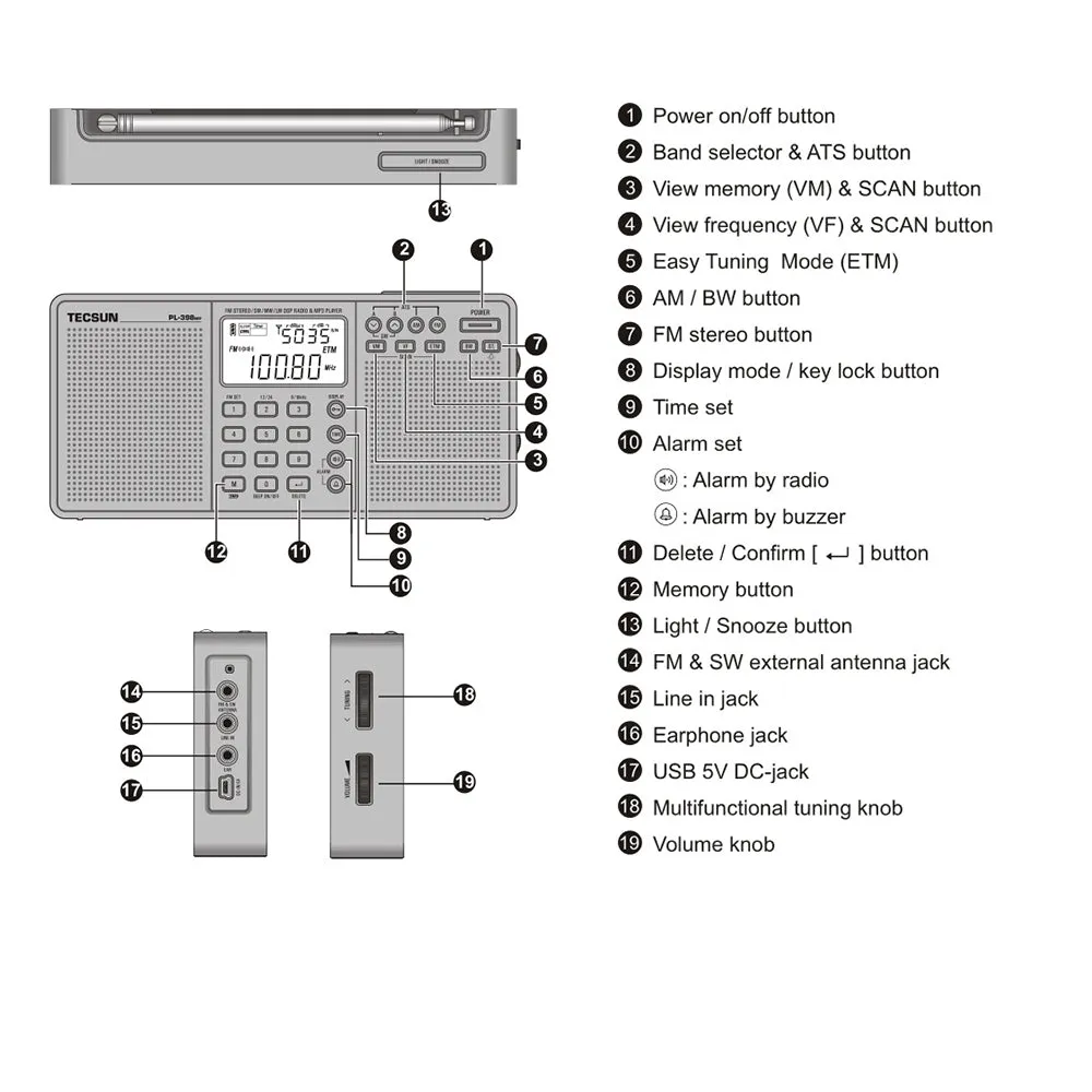 Stereo Radio FM Portable Full Band Digital Tuning