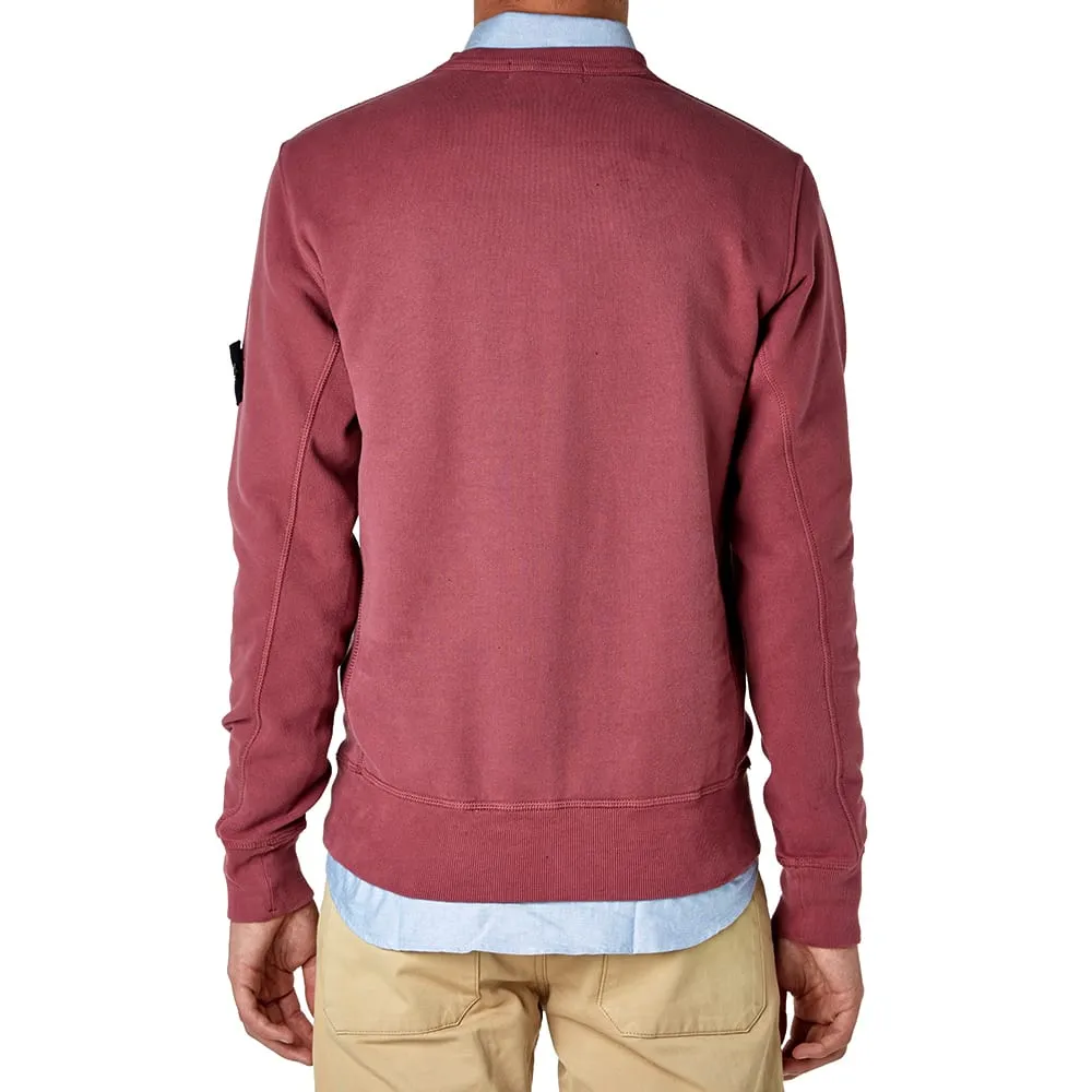 Stone Island Garment Dyed Cotton Fleece Crew SweatPlum