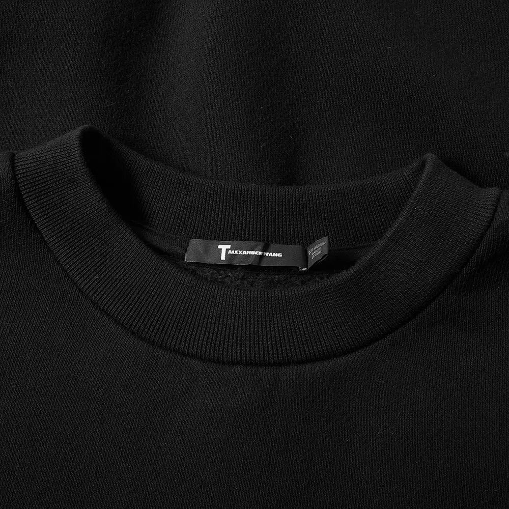 T by Alexander Wang Dense Fleece Oversized Crew SweatBlack