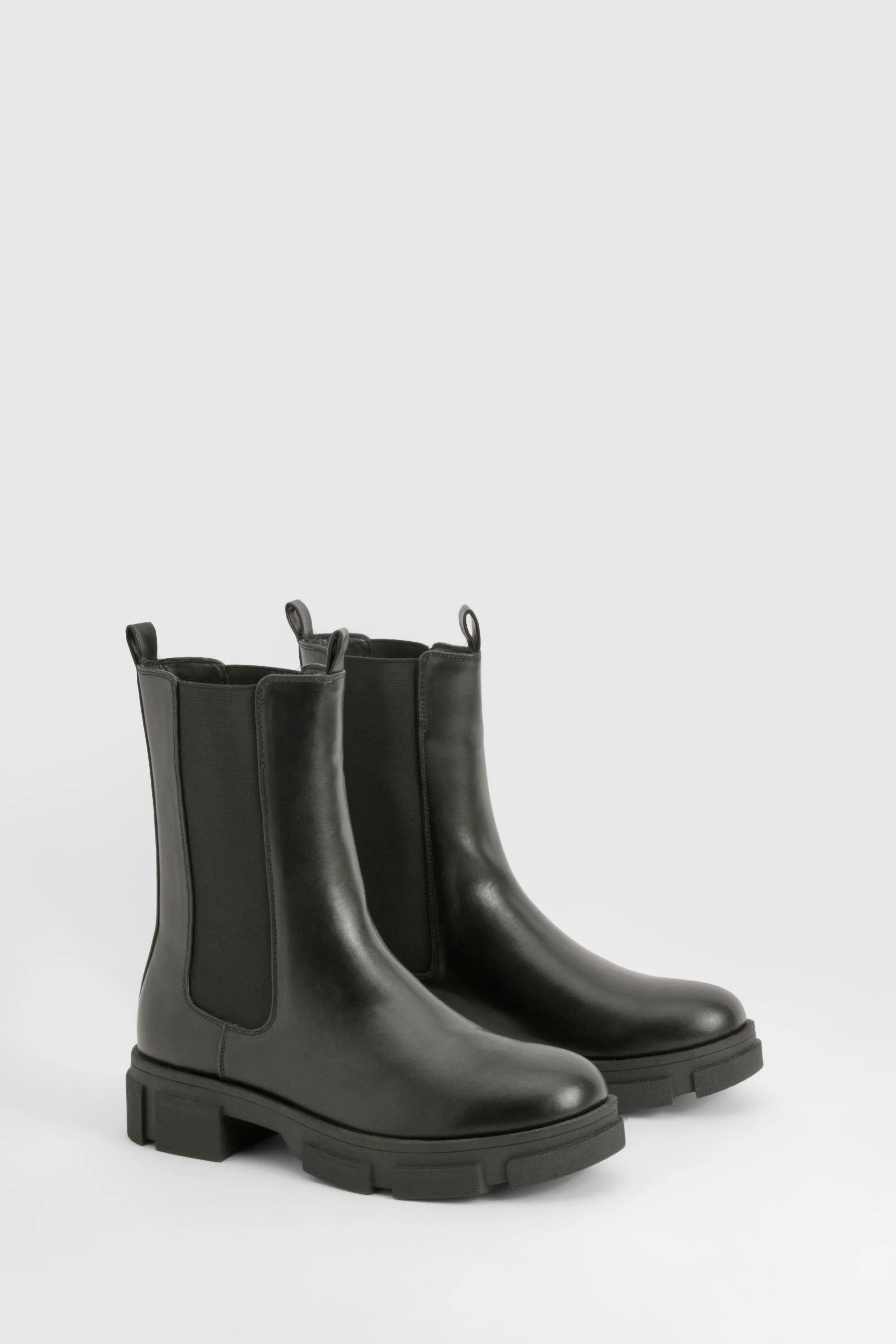 Tab Detail Elastic Insert Chunky Chelsea Boot