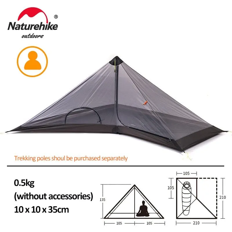 Tente de camping ultralégère pour 1 personne à partir de 500g Naturehike - Spire 1 shelter