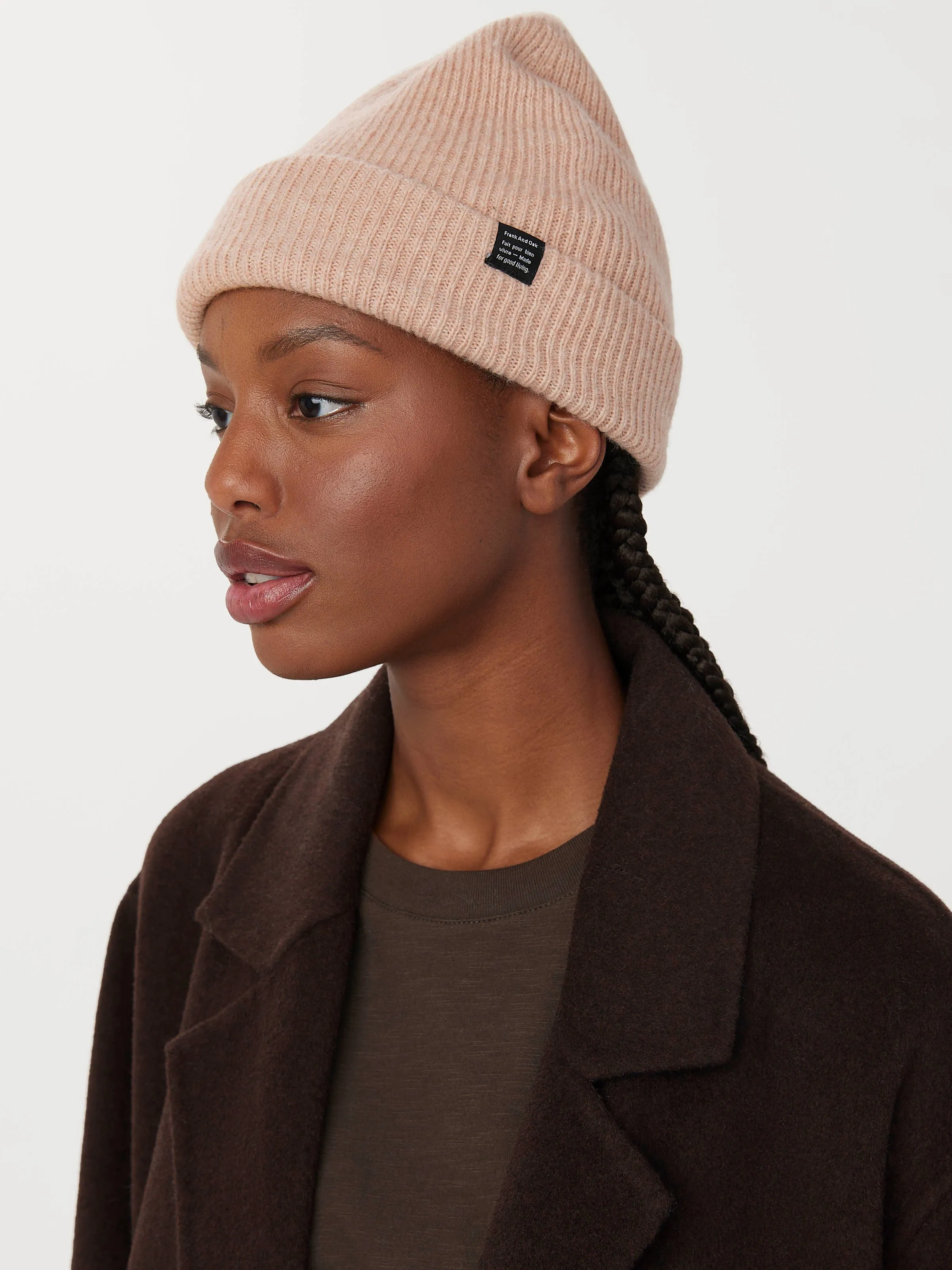 The Yak Wool Beanie in Blush Pink