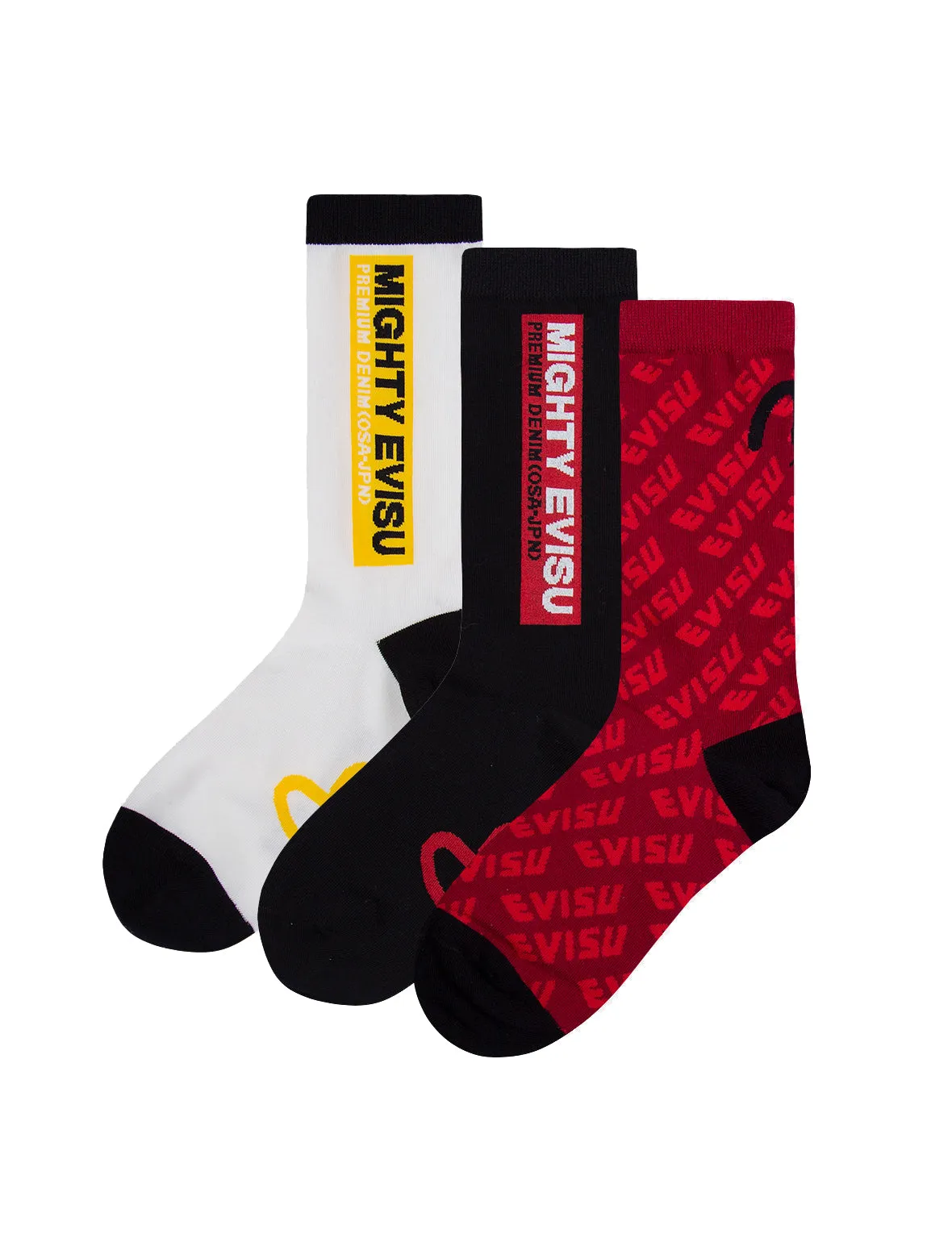 Three-Pack Logo Jacquard Long Socks