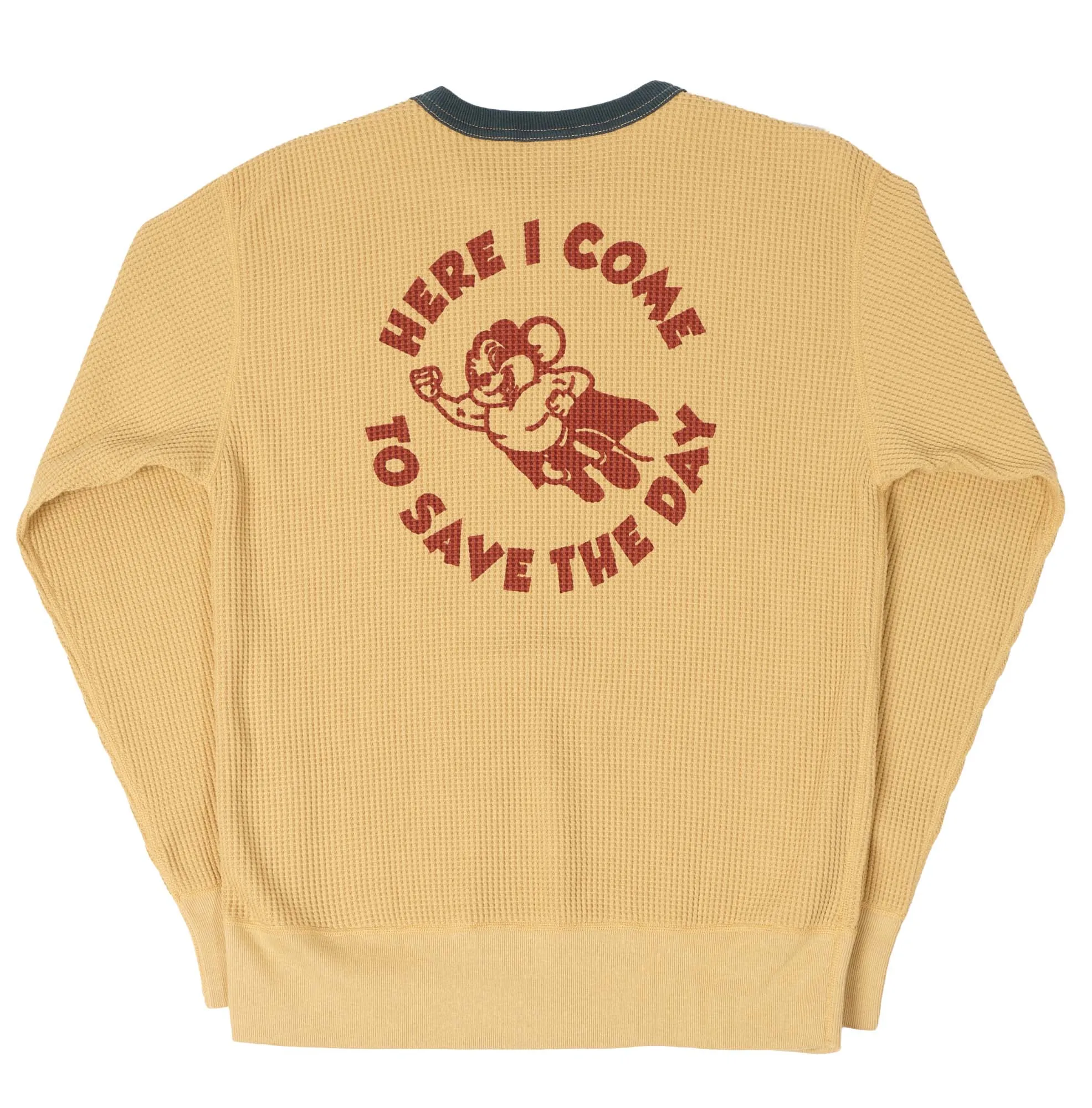 TOYS McCOY 'Mighty Mouse' Big Waffle Crew Neck Sweatshirt - Mustard