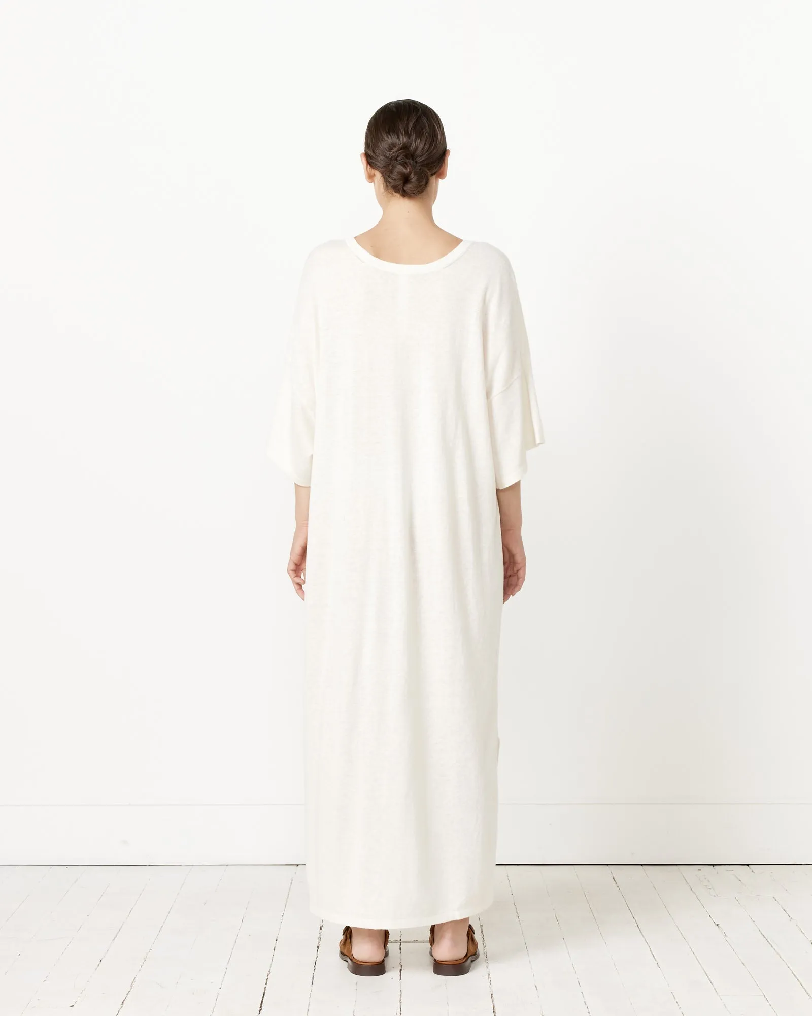 U Neck Caftan in Bone